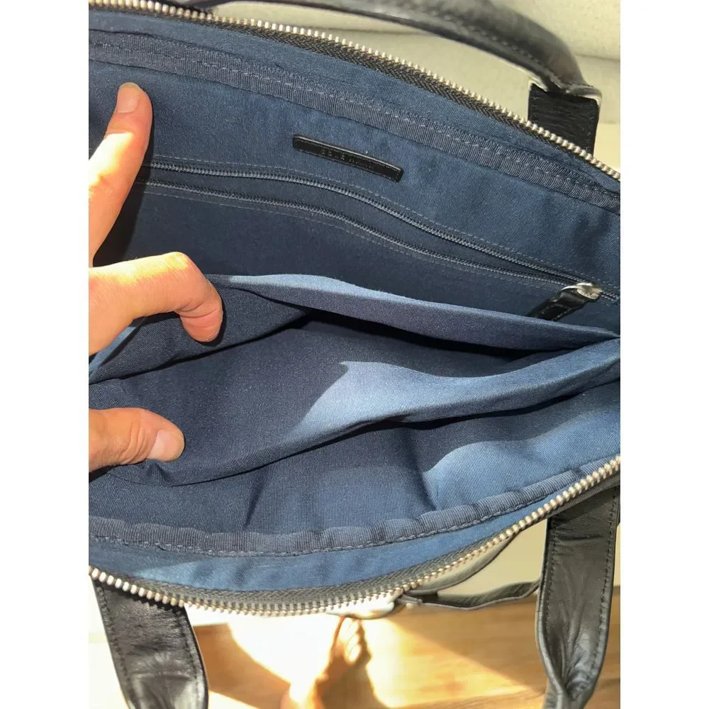 Cole Haan Briefcase Laptop Case‎ Bag Removable Strap Nylon Leather Multi Pockets